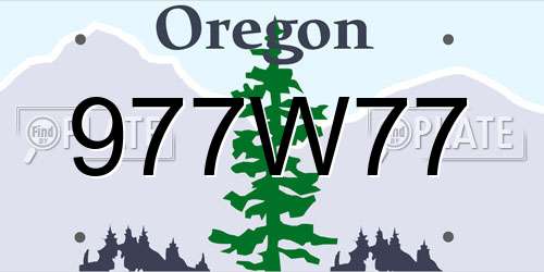 977W77 Oregon License Plate