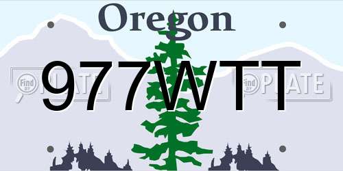 977WTT Oregon License Plate