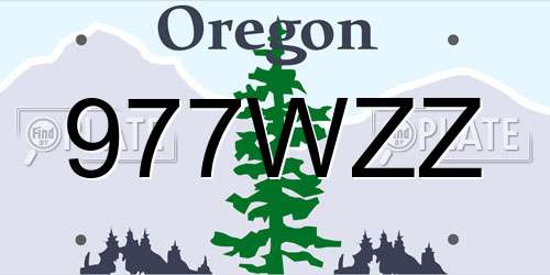 977WZZ Oregon License Plate