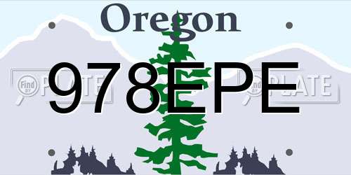978EPE Oregon License Plate