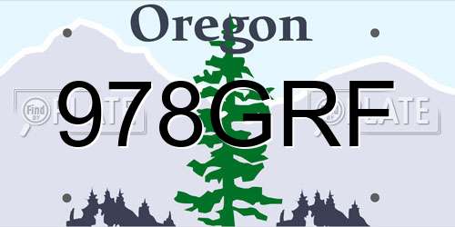 978GRF Oregon License Plate