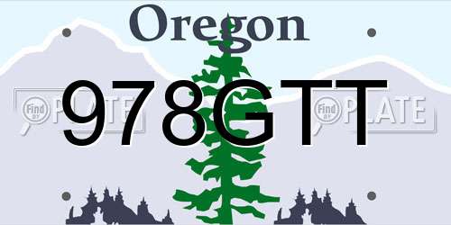 978GTT Oregon License Plate