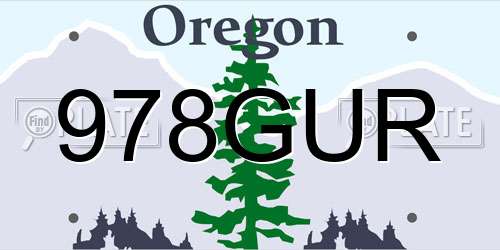 978GUR Oregon License Plate