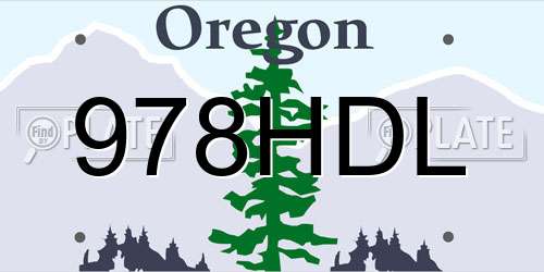 978HDL Oregon License Plate