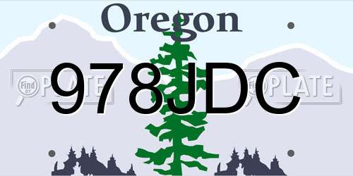 978JDC Oregon License Plate