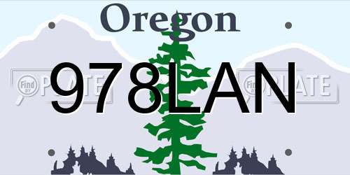 978LAN Oregon License Plate