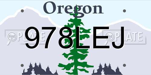 978LEJ Oregon License Plate