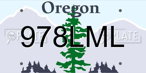 978LML Oregon License Plate