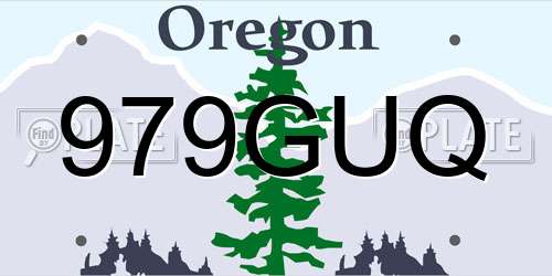 979GUQ Oregon License Plate