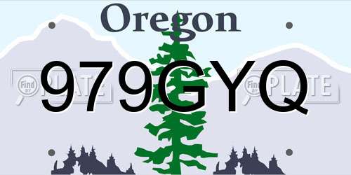 979GYQ Oregon License Plate