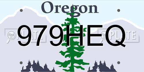 979HEQ Oregon License Plate
