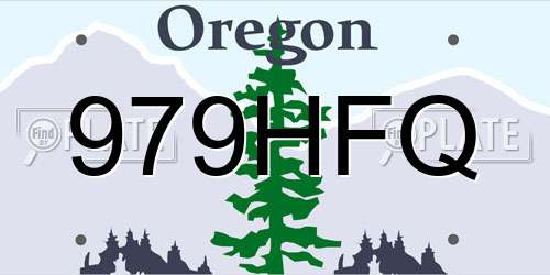 979HFQ Oregon License Plate