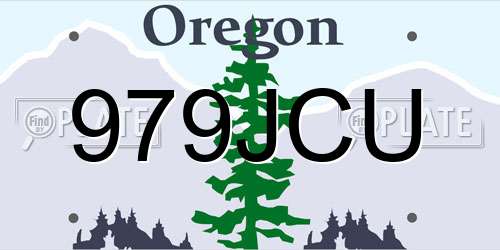 979JCU Oregon License Plate