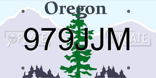 979JJM Oregon License Plate