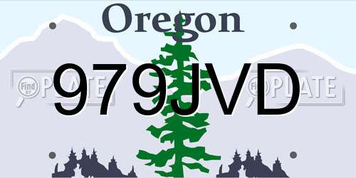 979JVD Oregon License Plate