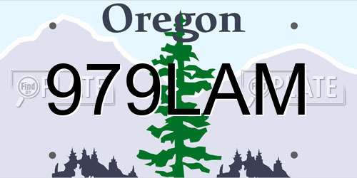 979LAM Oregon License Plate