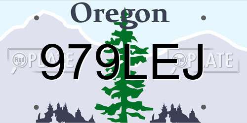 979LEJ Oregon License Plate