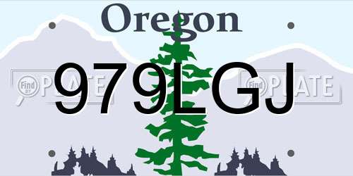 979LGJ Oregon License Plate