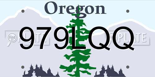 979LQQ Oregon License Plate