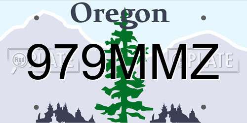 979MMZ Oregon License Plate