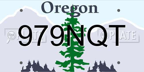 979NQT Oregon License Plate