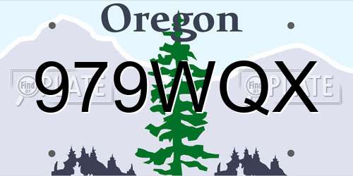 979WQX Oregon License Plate