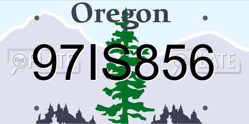 97IS856 Oregon License Plate