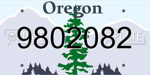 9802082 Oregon License Plate