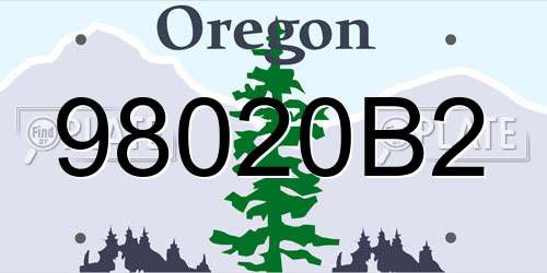 98020B2 Oregon License Plate