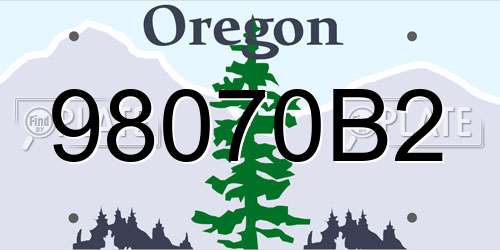 98070B2 Oregon License Plate