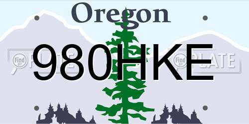 980HKE Oregon License Plate