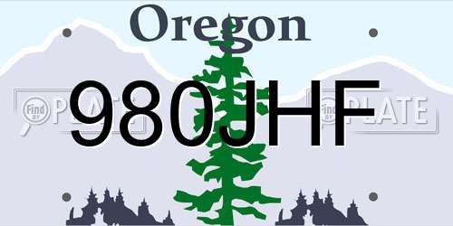 980JHF Oregon License Plate