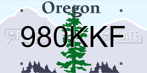 980KKF Oregon License Plate