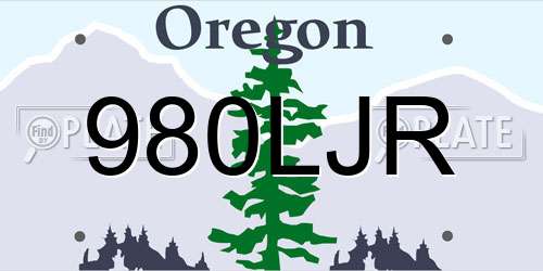 980LJR Oregon License Plate