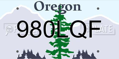 980LQF Oregon License Plate