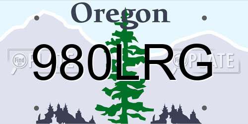 980LRG Oregon License Plate