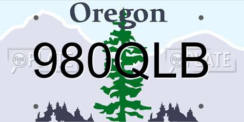 980QLB Oregon License Plate