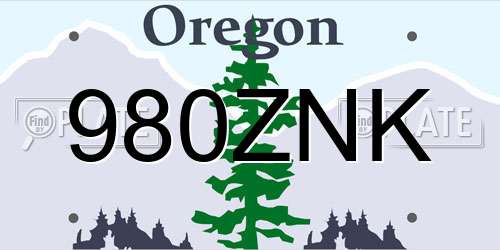 980ZNK Oregon License Plate
