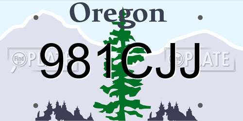 981CJJ Oregon License Plate