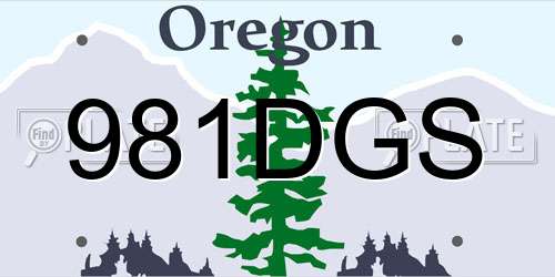 981DGS Oregon License Plate
