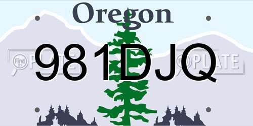 981DJQ Oregon License Plate