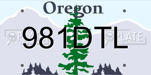 981DTL Oregon License Plate