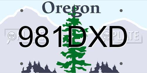 981DXD Oregon License Plate