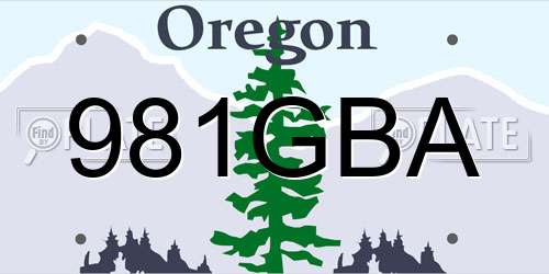 981GBA Oregon License Plate