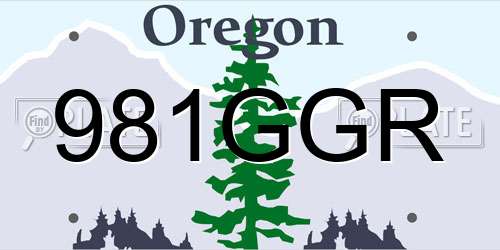 981GGR Oregon License Plate