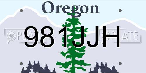 981JJH Oregon License Plate