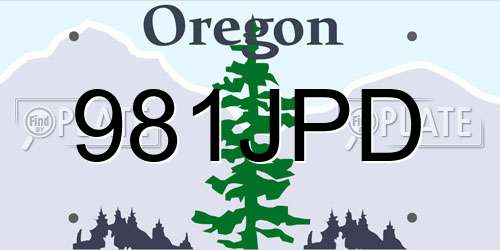 981JPD Oregon License Plate