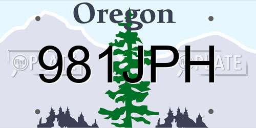 981JPH Oregon License Plate