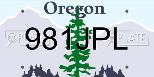 981JPL Oregon License Plate