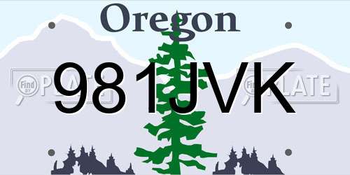 981JVK Oregon License Plate